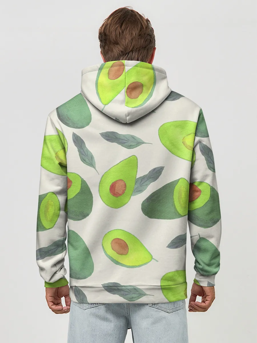 Худи мужской база хлопок / Авокадо - фруктовый паттерн