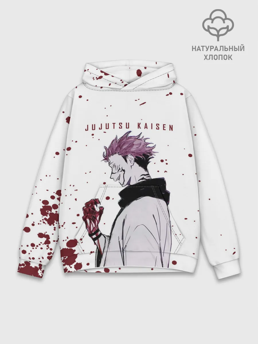 Худи мужской база хлопок / Ryomen Sukuna Jujutsu Kaisen