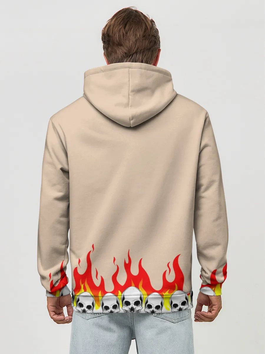 Худи мужской база хлопок / Черепа в Огне