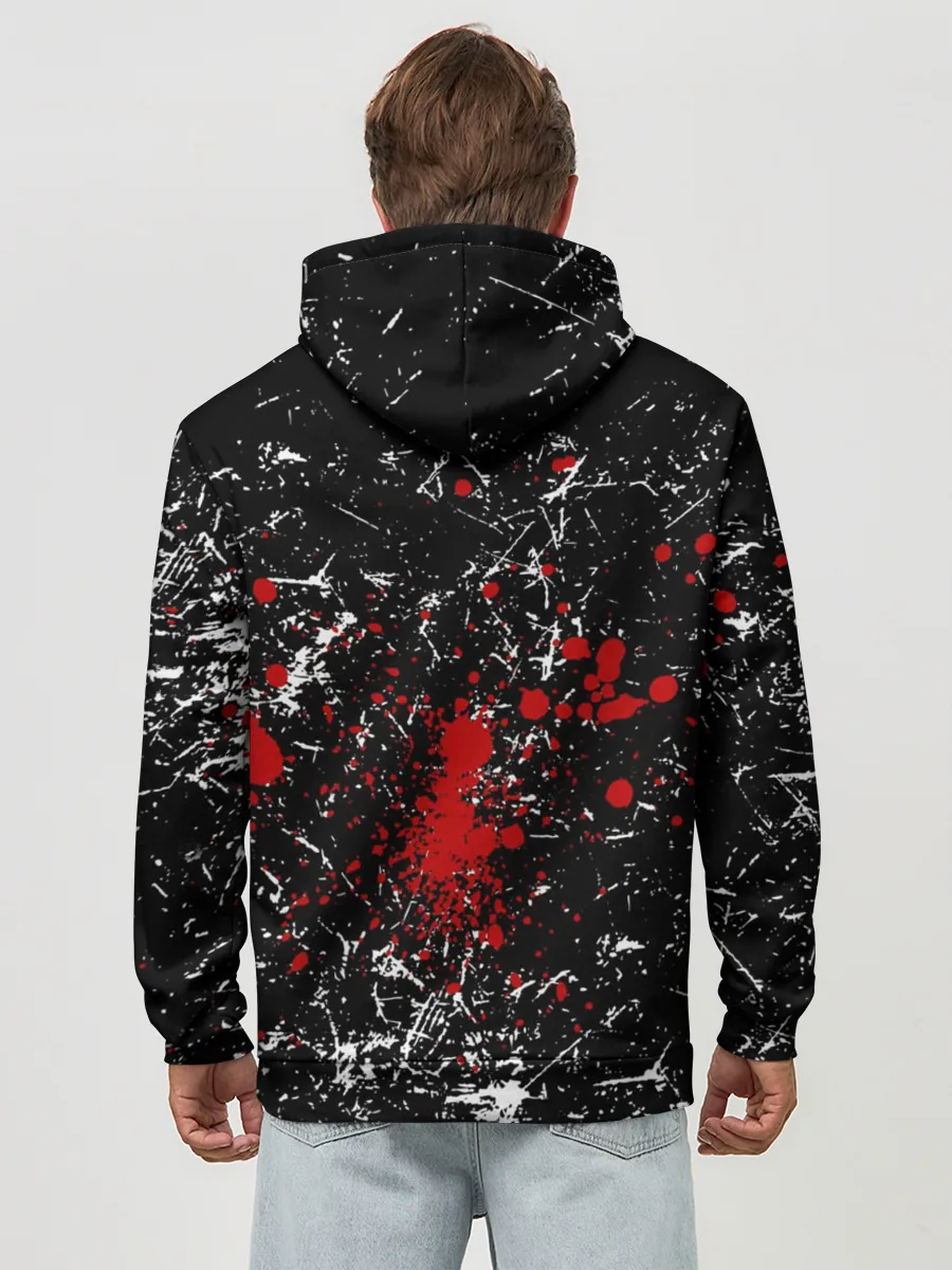 Худи мужской база хлопок / Брызги Череп Хипстер Гранж