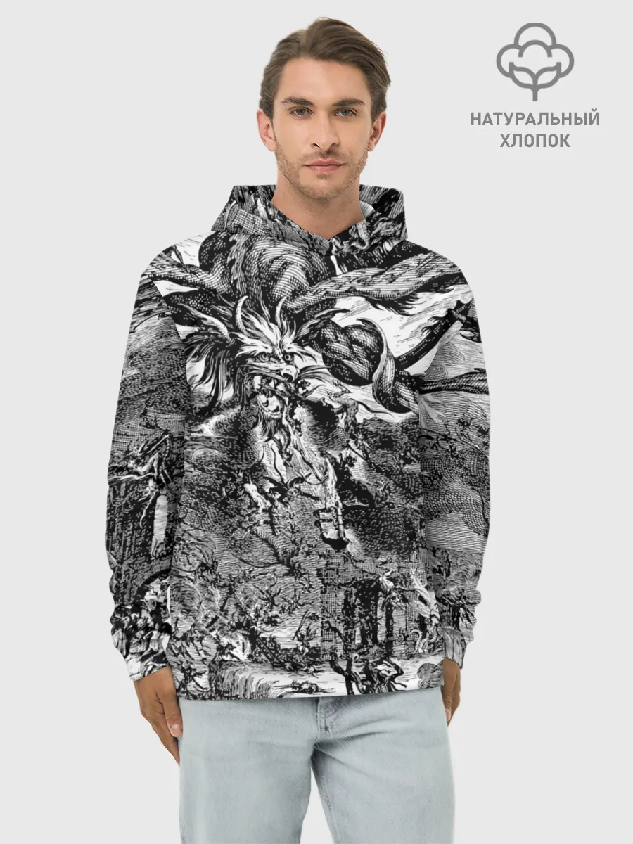 Худи мужской база хлопок / Демонический хаос