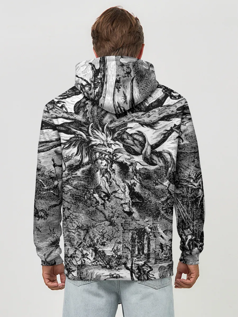 Худи мужской база хлопок / Демонический хаос