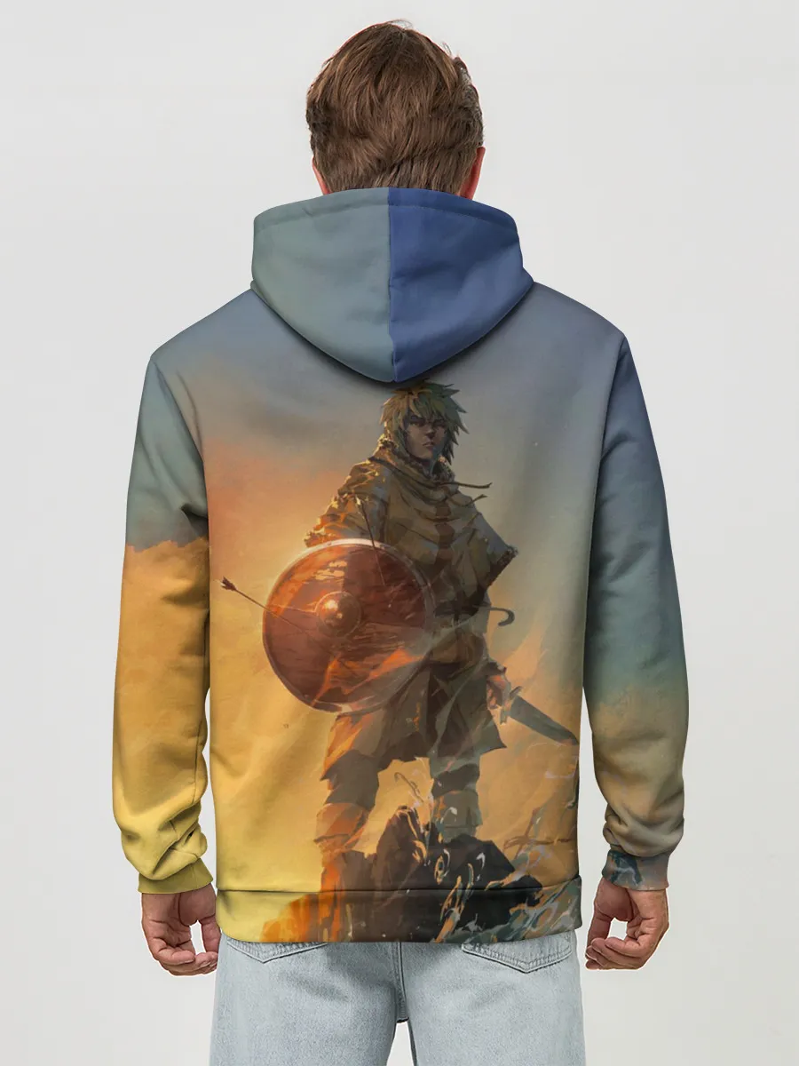 Худи мужской база хлопок / Винланд стоит на скале сага