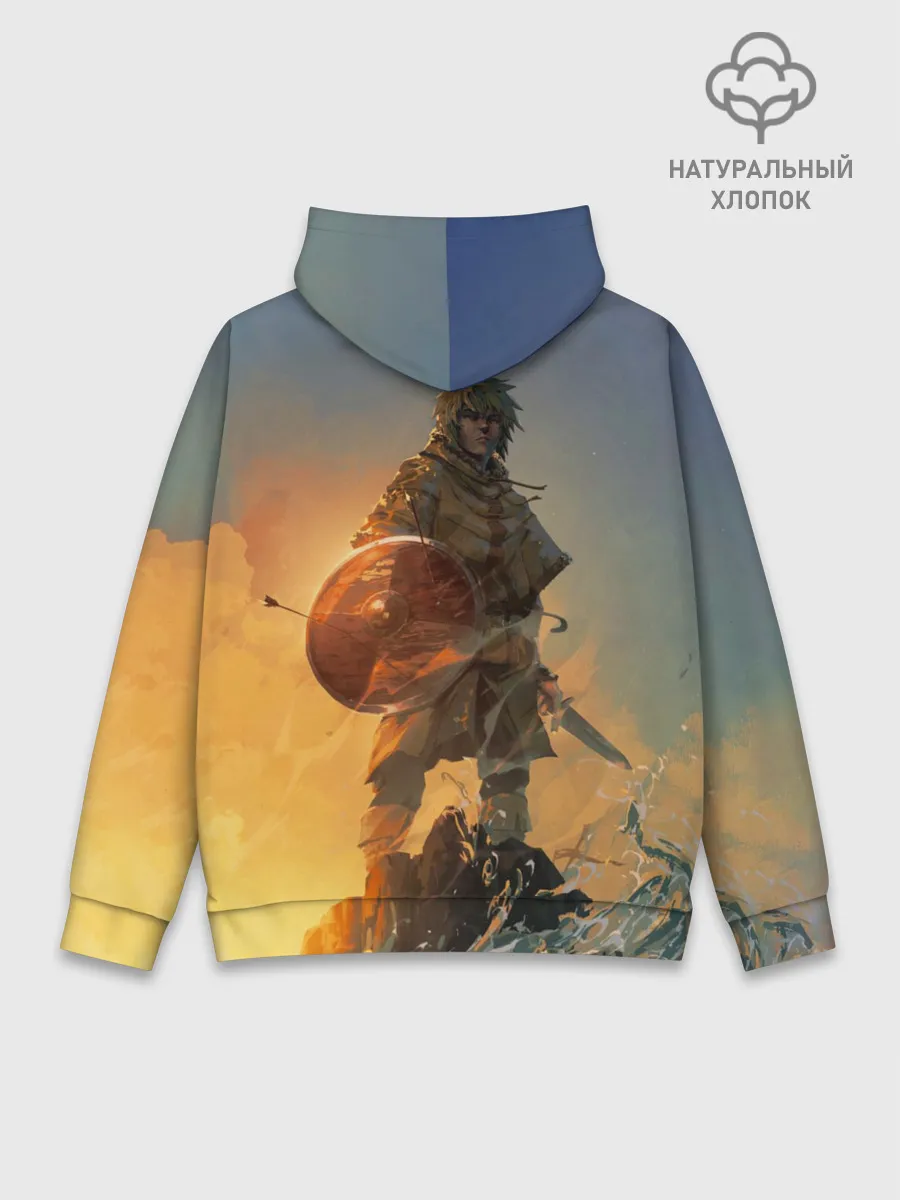 Худи мужской база хлопок / Винланд стоит на скале сага