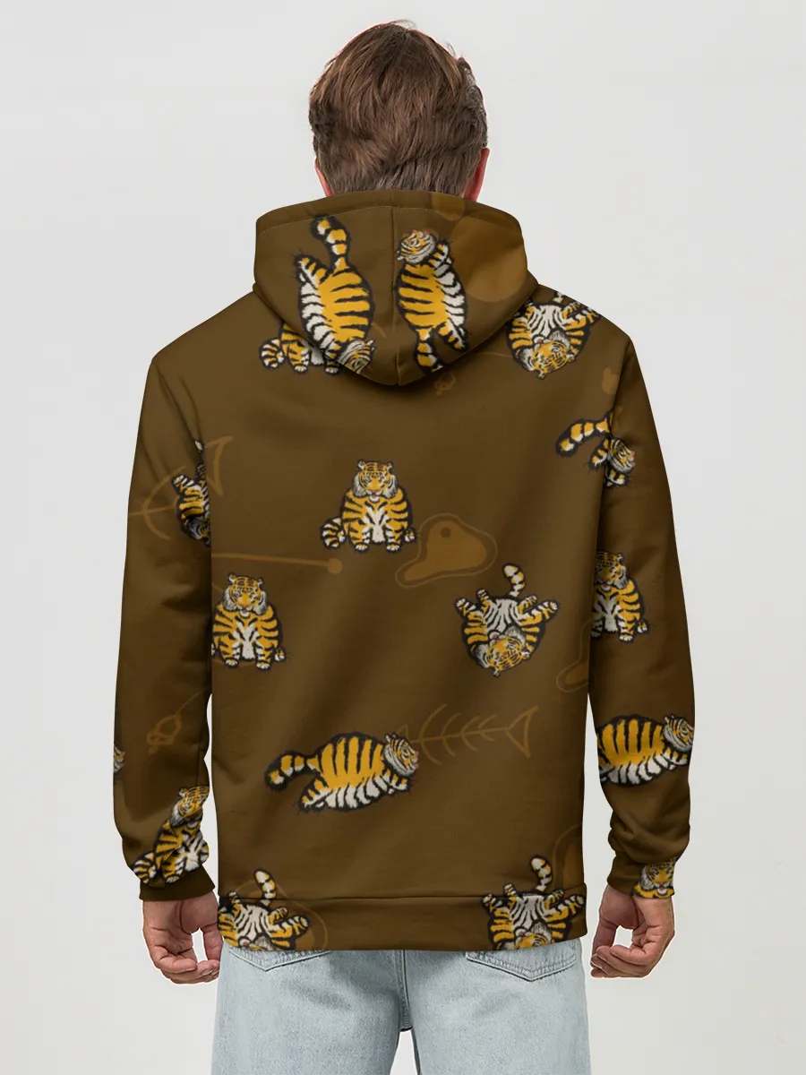 Худи мужской база хлопок / Тигрята