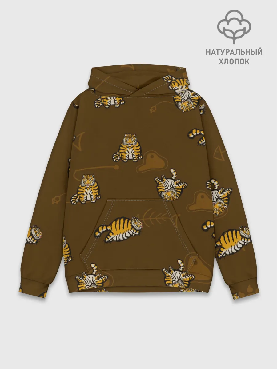 Худи мужской база хлопок / Тигрята