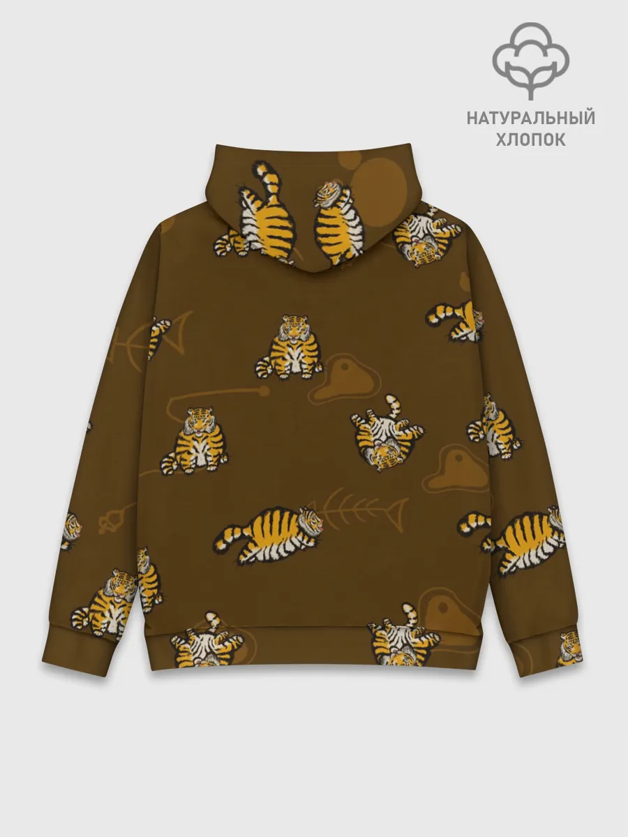 Худи мужской база хлопок / Тигрята