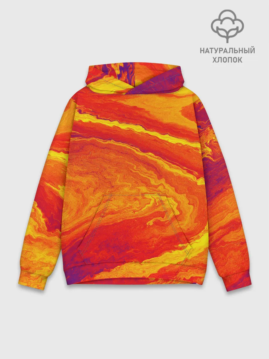 Худи мужской база хлопок / ПЯТНО ЮПИТЕРА | ОРАНЖЕВЫЙ ГРАНЖ