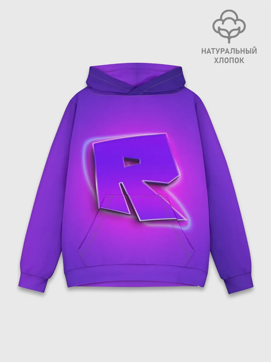 Худи мужской база хлопок / ROBLOX NEON LOGO | РОБЛОКС
