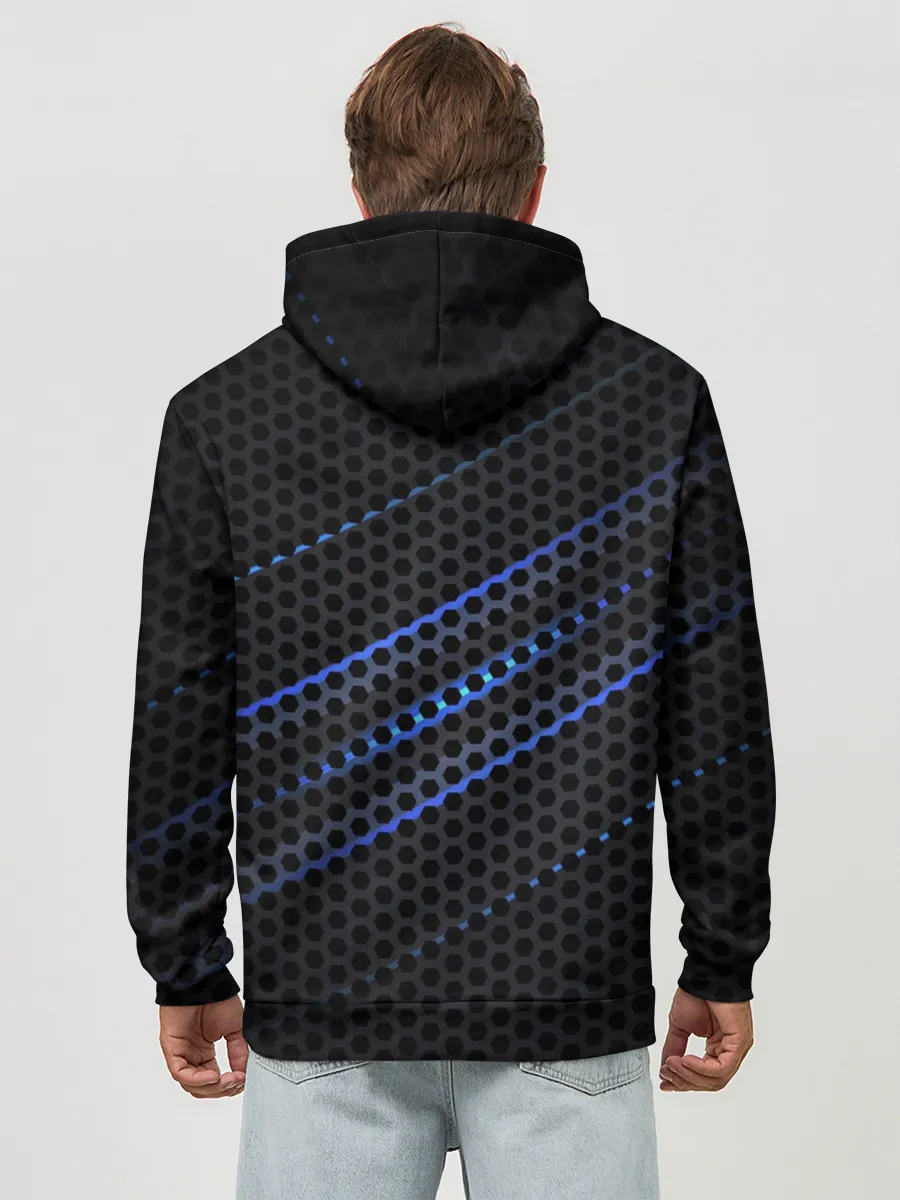 Худи мужской база хлопок / СТАЛЬНАЯ СЕТКА НЕОН | STEEL MESH NEON