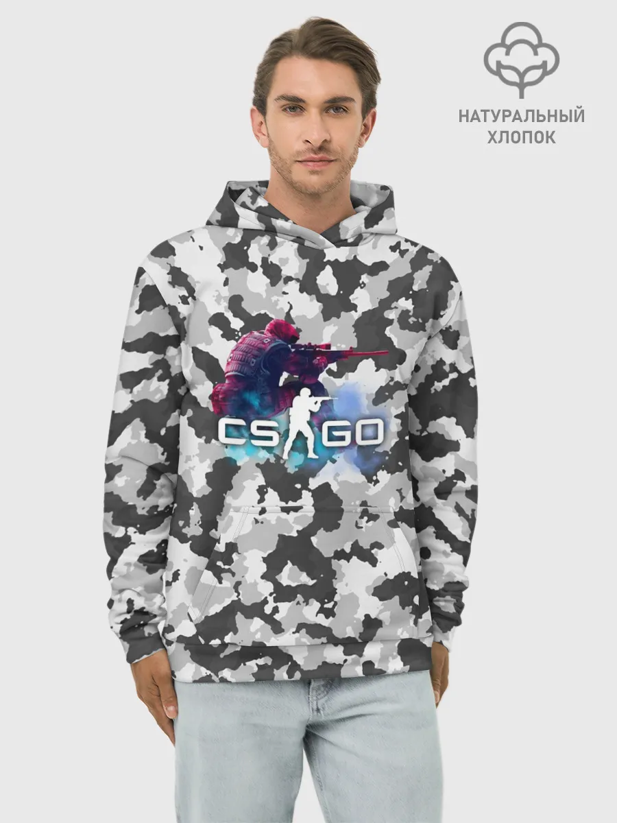 Худи мужской база хлопок / Хэдшoт-CS:GO