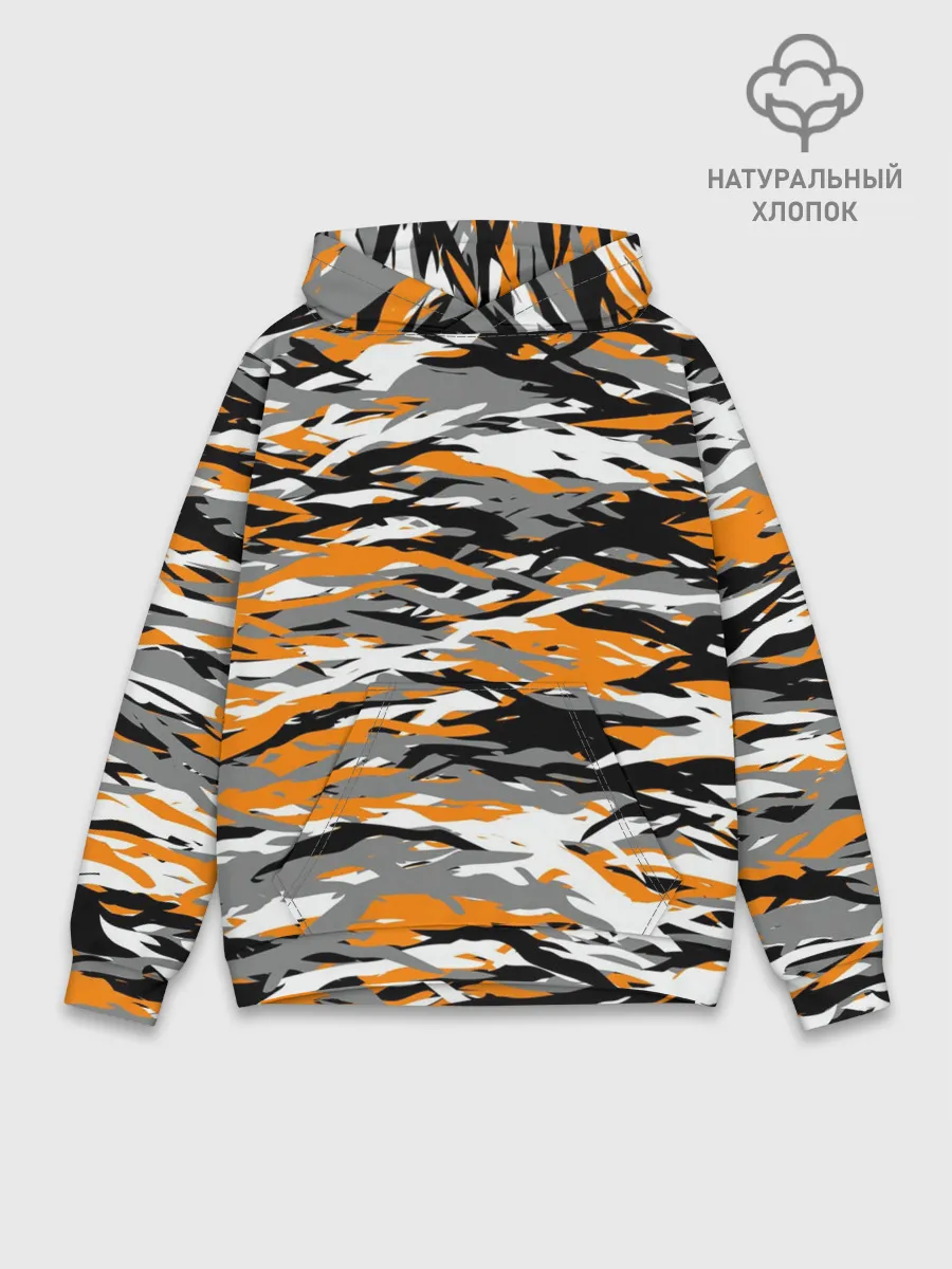 Худи мужской база хлопок / Тигровый камуфляж
