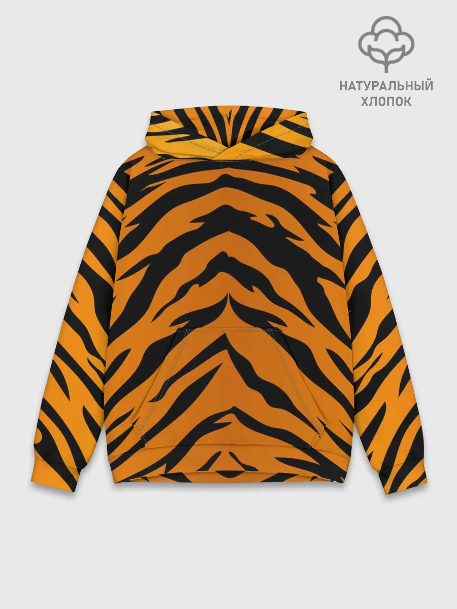 Худи мужской база хлопок / Шкура тигра