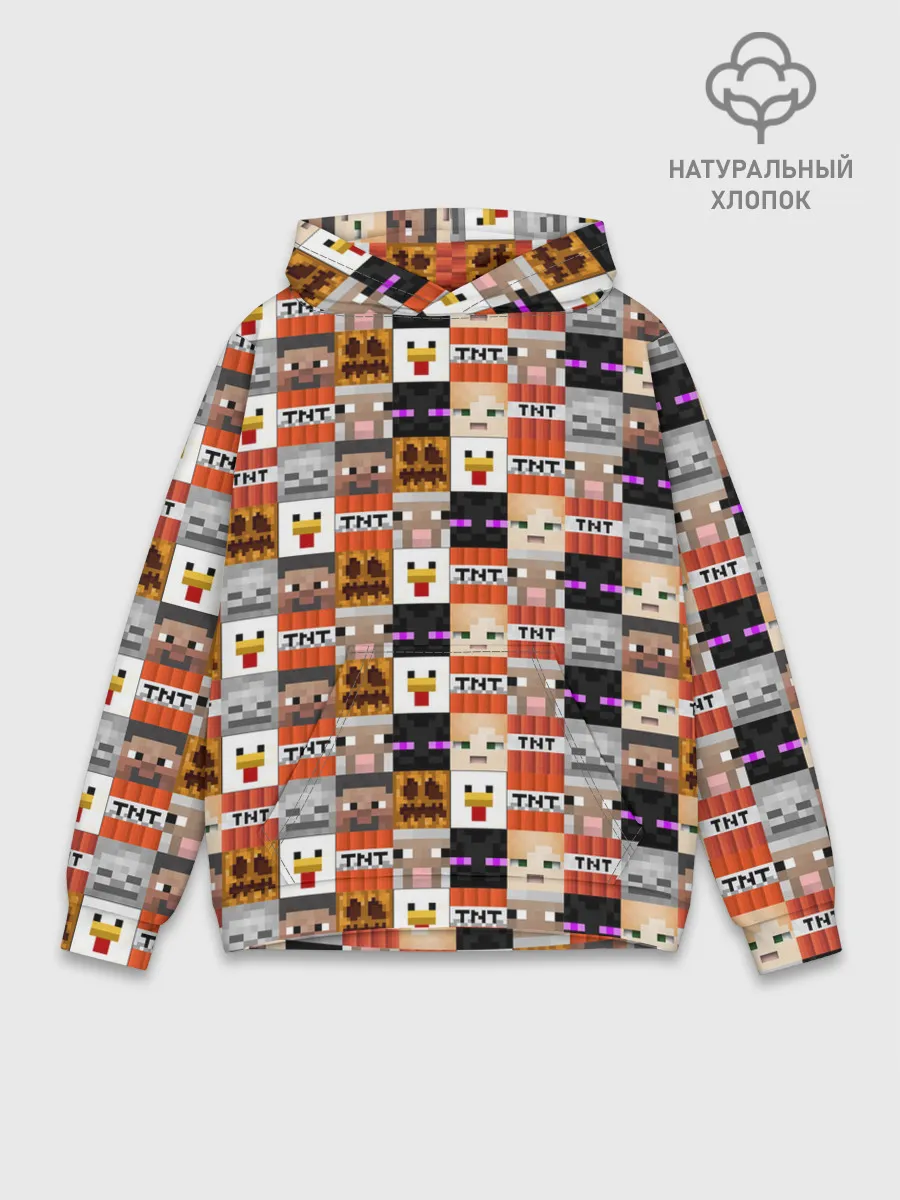 Худи мужской база хлопок / MINECRAFT КУБИКИ ПЕРСОНАЖИ