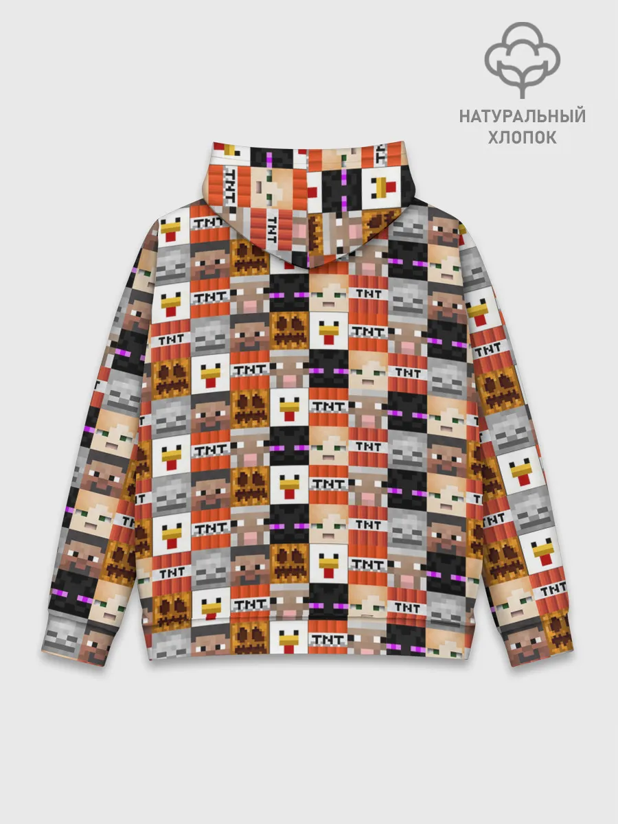 Худи мужской база хлопок / MINECRAFT КУБИКИ ПЕРСОНАЖИ