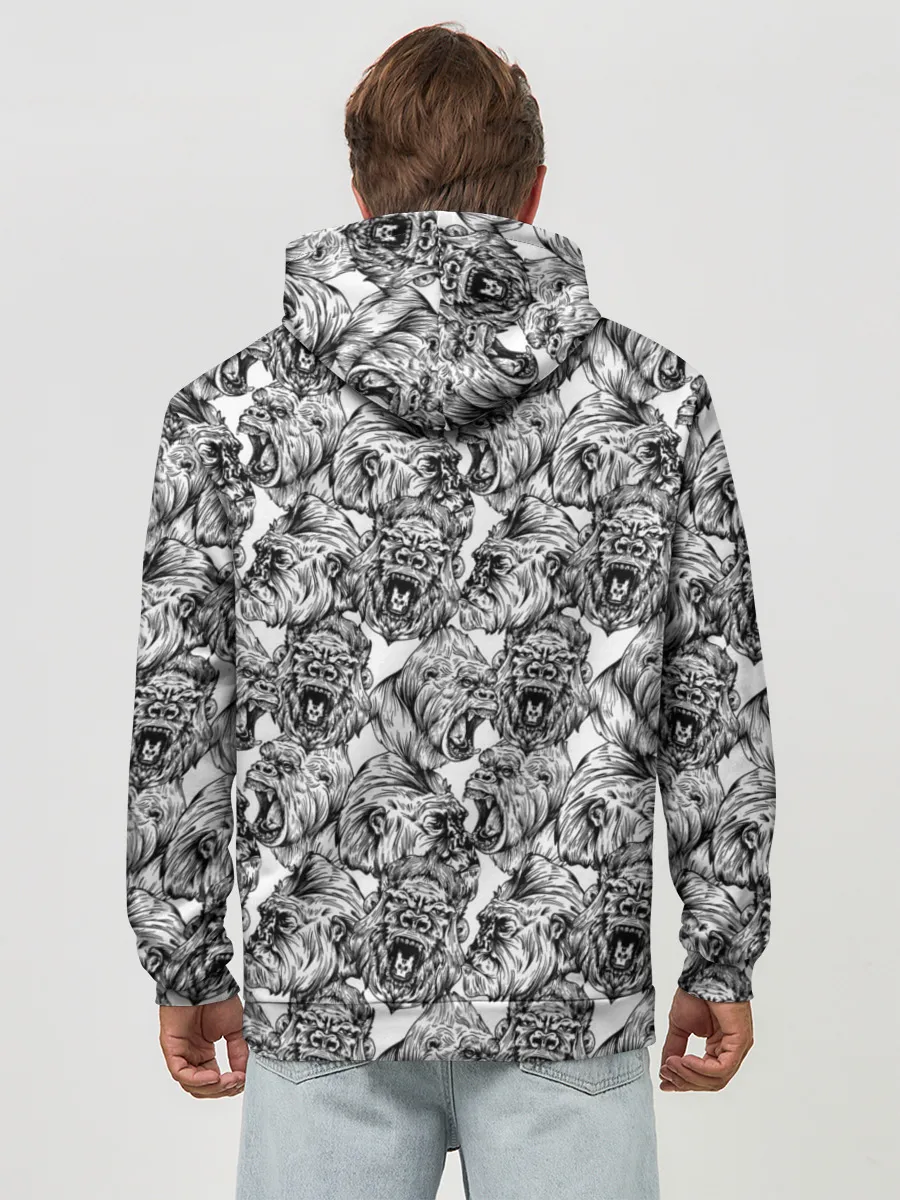 Худи мужской база хлопок / Злые Гориллы - Паттерн