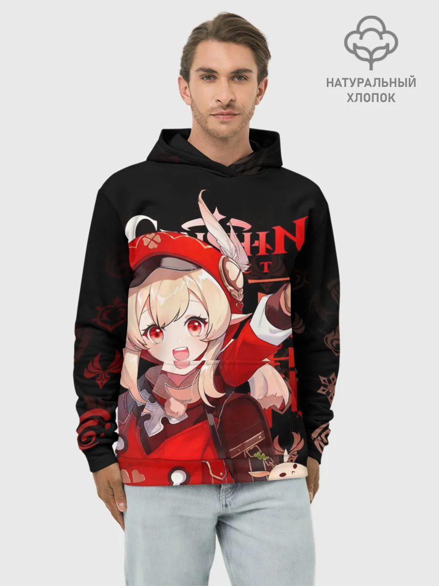 Худи мужской база хлопок / Кли, Genshin Impact