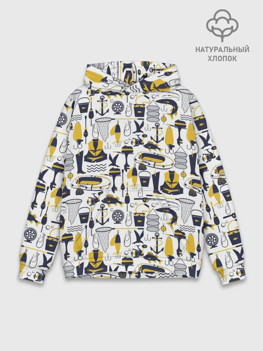 Худи мужской база хлопок / Рыбалка