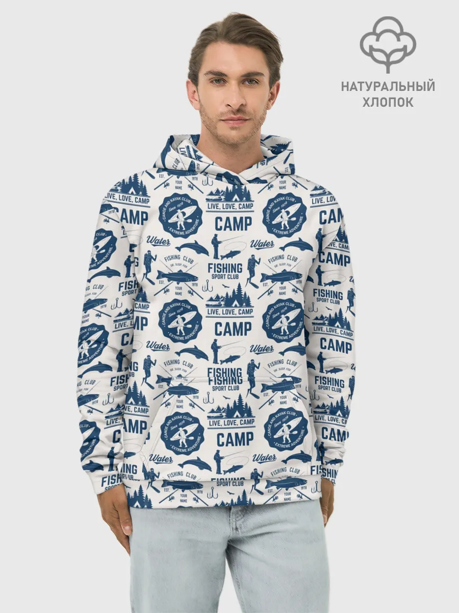 Худи мужской база хлопок / Fishing Club