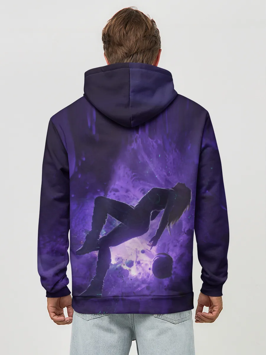 Худи мужской база хлопок / Space X Girl in zero gravity