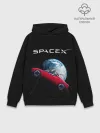 Худи мужской база хлопок / Space X Zero gravity car