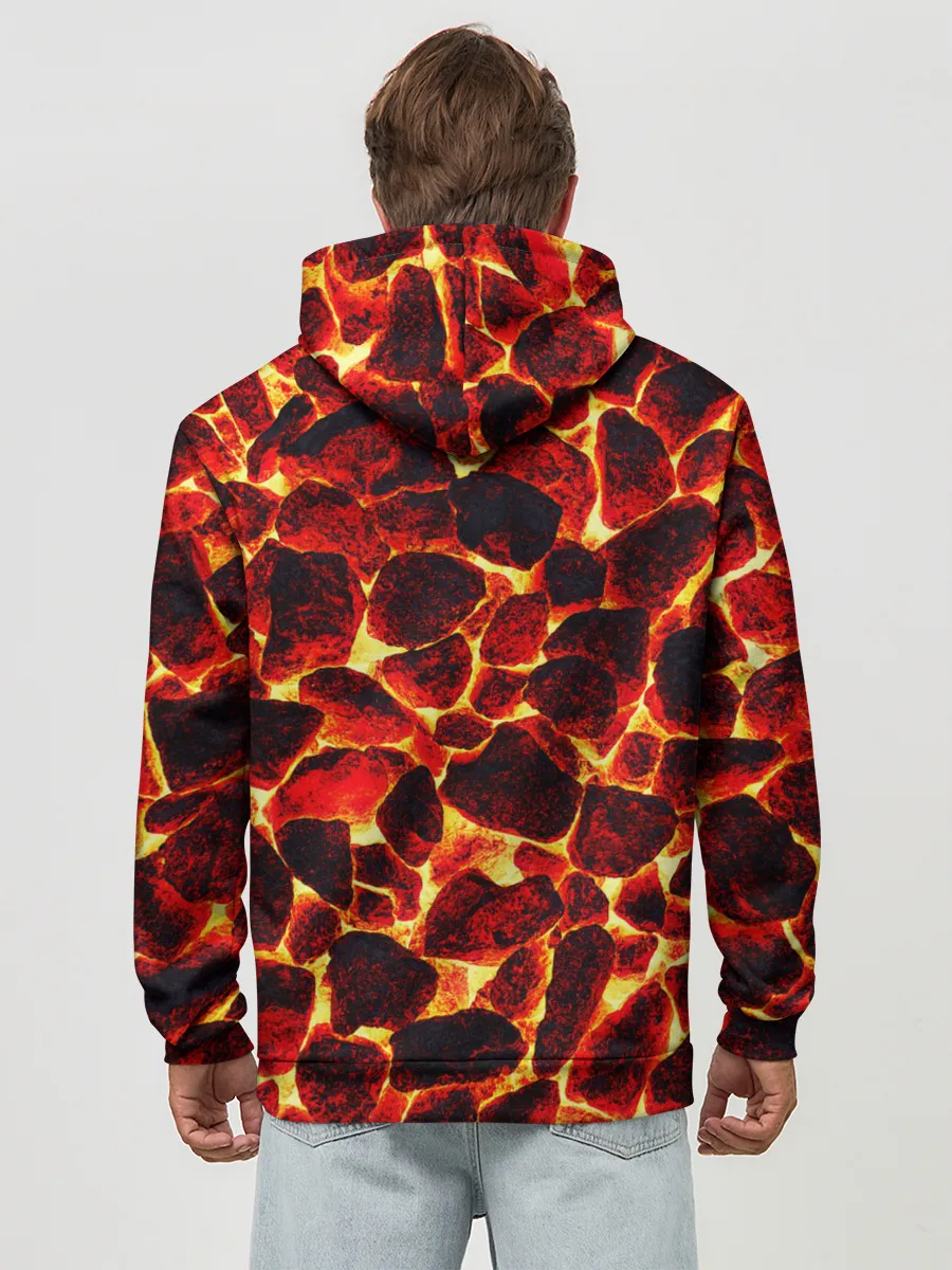 Худи мужской база хлопок / КАМНИ В МАГМЕ | ROCKS IN MAGMA