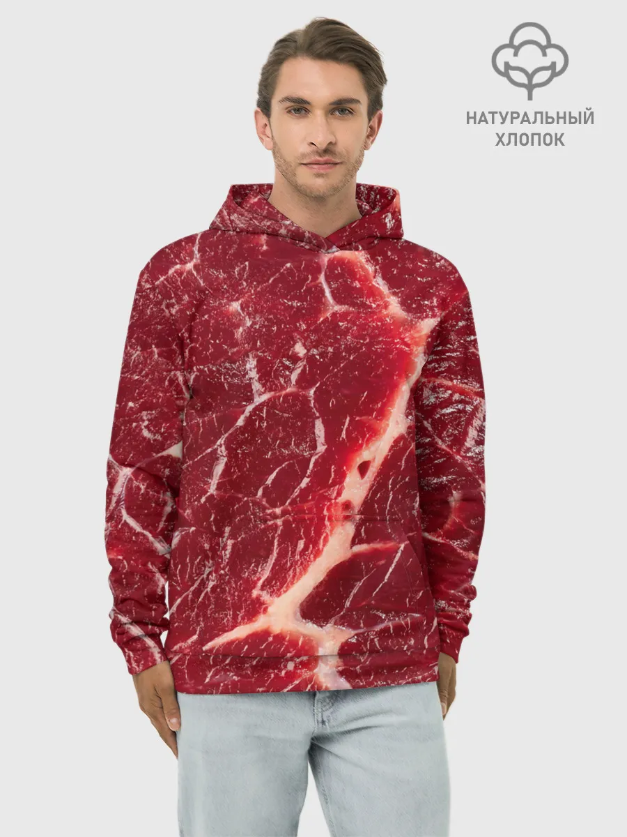 Худи мужской база хлопок / Мясо на Хэллоуин