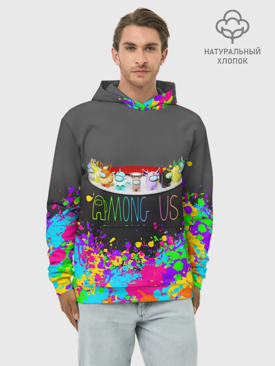 Худи мужской база хлопок / Among Us | Pokemon | Покемон