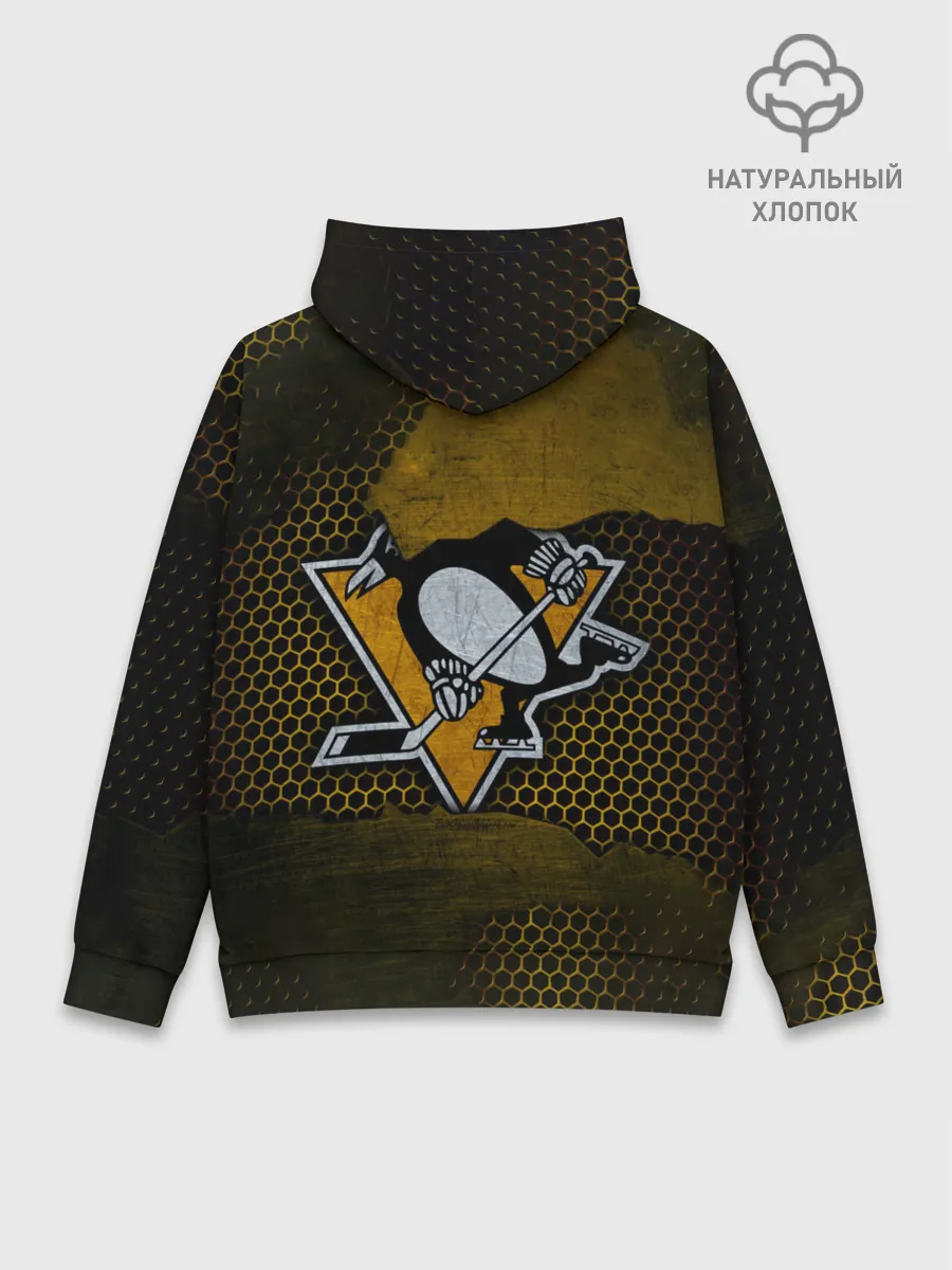Худи мужской база хлопок / Pittsburgh Penguins на спине