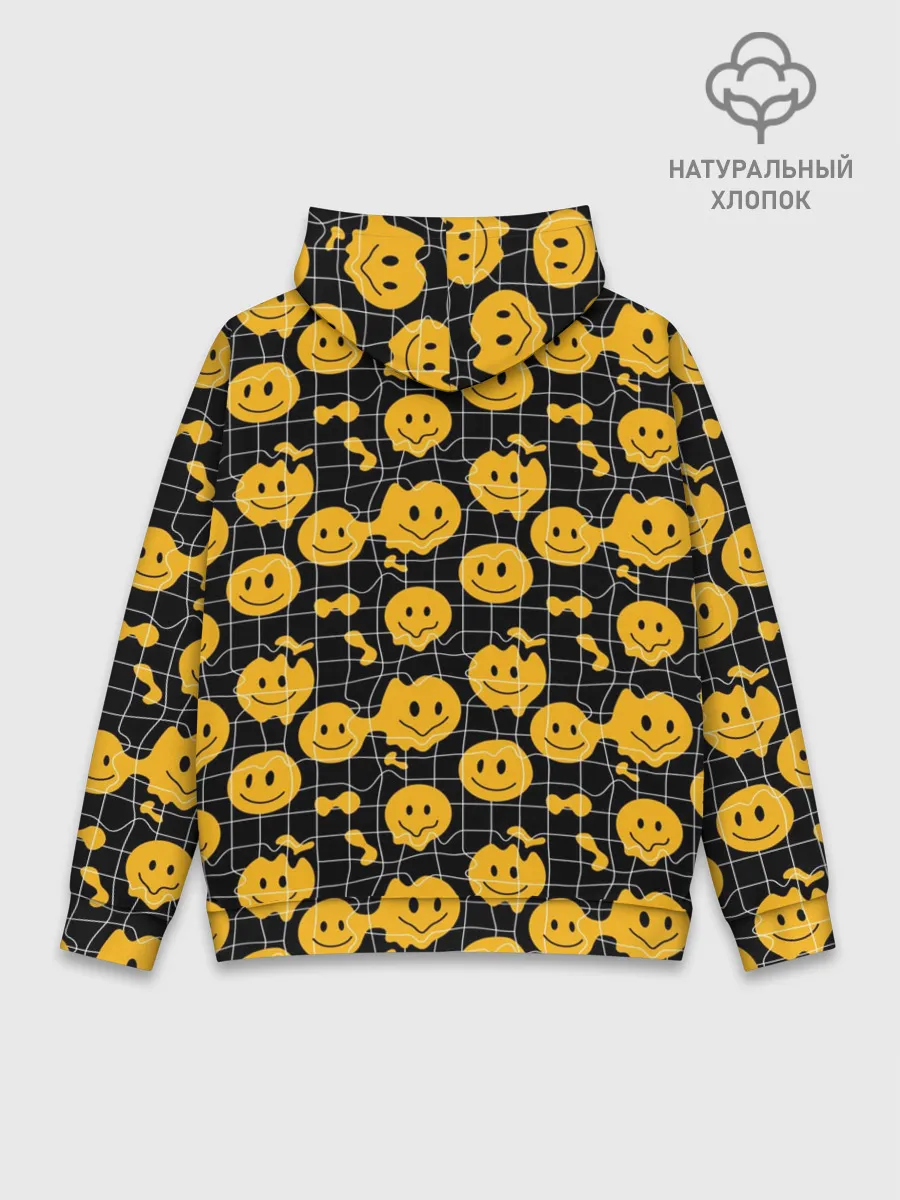 Худи мужской база хлопок / Психоделические смайлы
