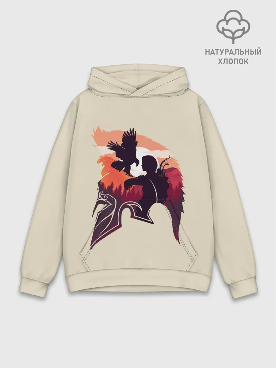 Худи мужской база хлопок / Кассандра с ястребом