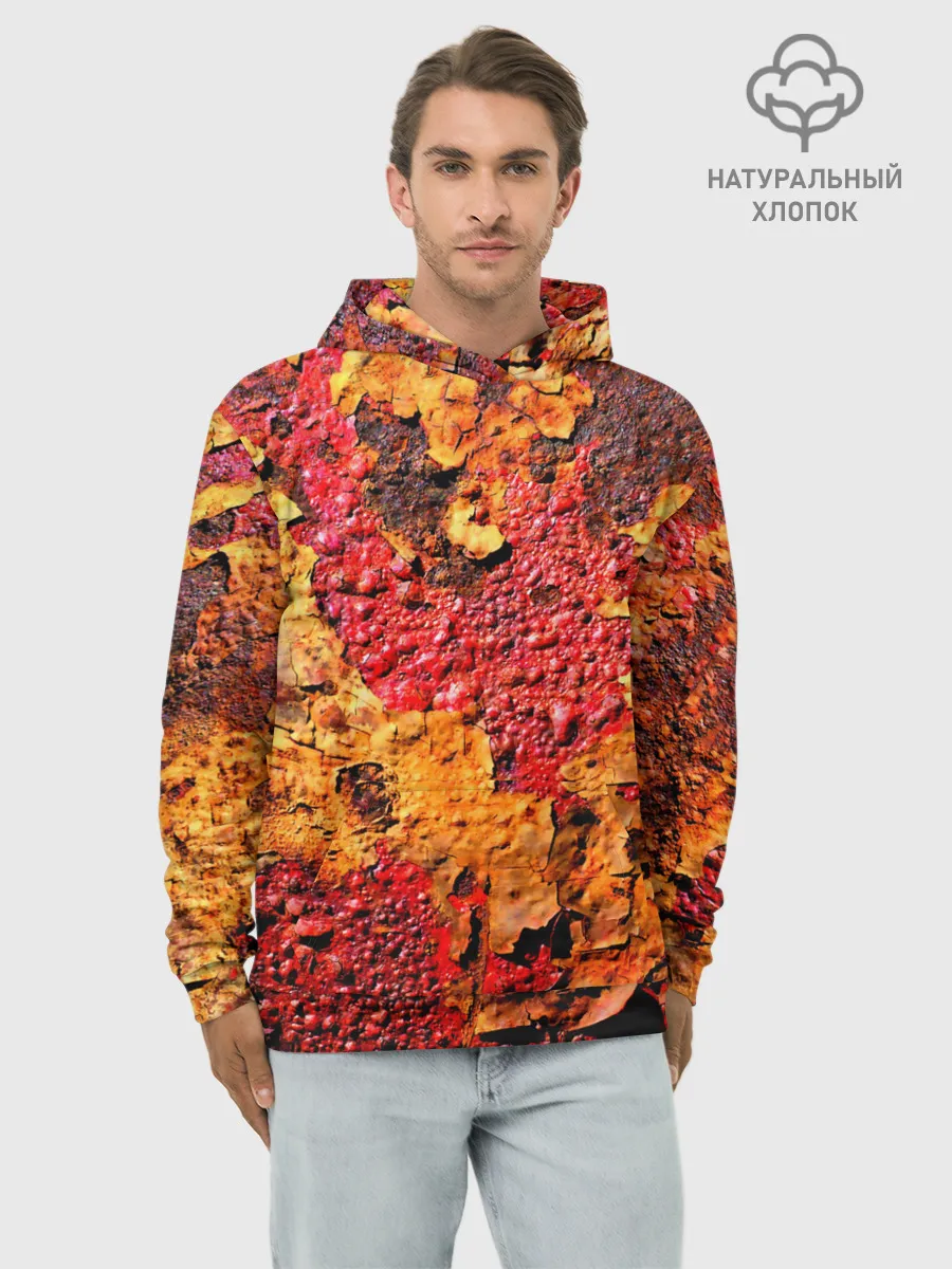 Худи мужской база хлопок / Живопись коррозии металла
