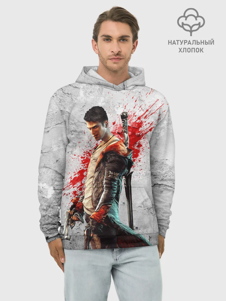 Худи мужской база хлопок / White Dante