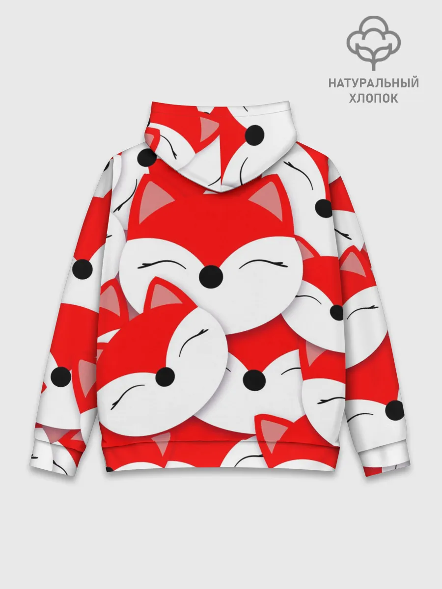 Худи мужской база хлопок / Лисёнок принт