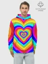 Худи мужской база хлопок / Цветные сердца | Colored hearts