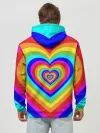 Худи мужской база хлопок / Цветные сердца | Colored hearts