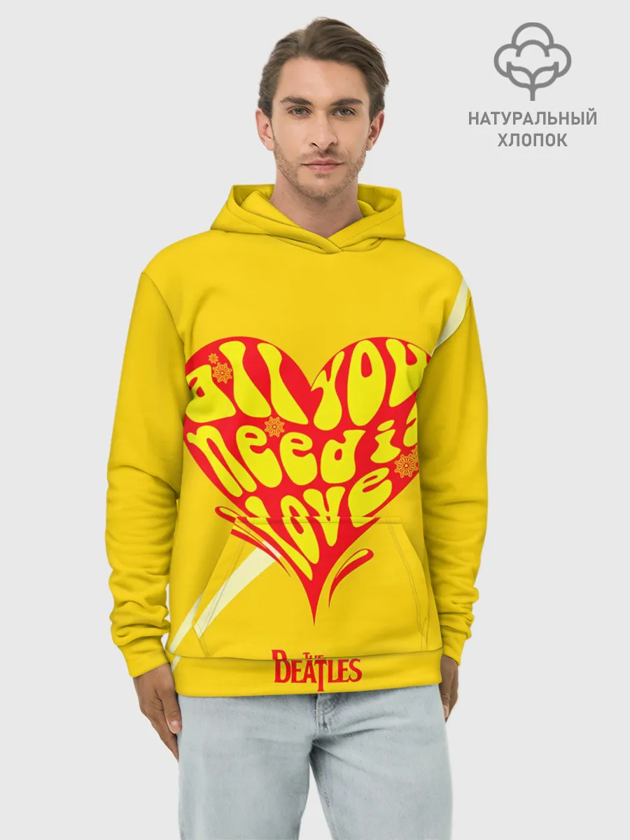 Худи мужской база хлопок / All u need is love Beatles