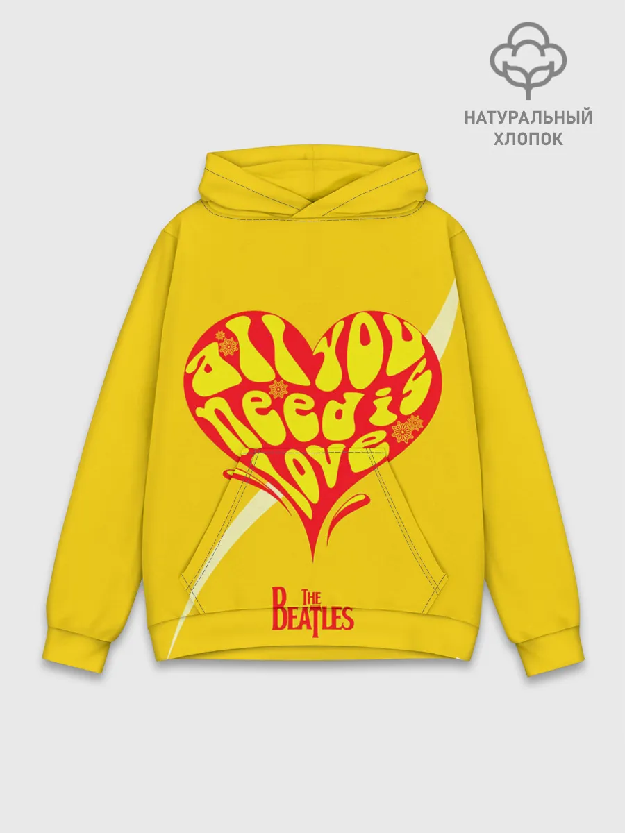 Худи мужской база хлопок / All u need is love Beatles