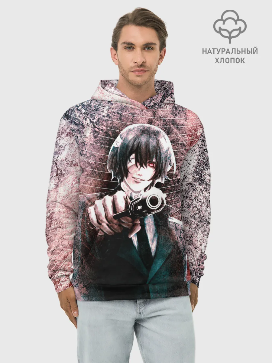 Худи мужской база хлопок / Опасный Дазай Осаму
