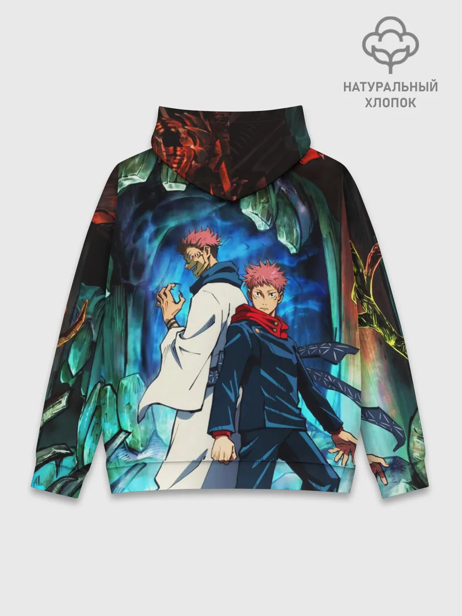 Худи мужской база хлопок / Магическая битва, Итадори и Сукуна