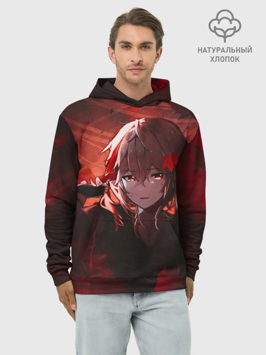 Худи мужской база хлопок / Кадзуха в кленовых листьях