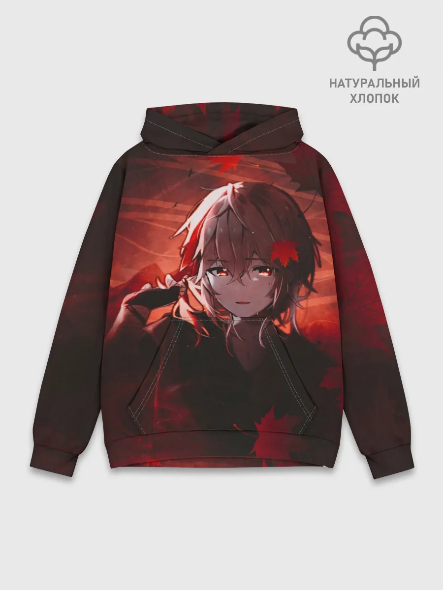 Худи мужской база хлопок / Кадзуха в кленовых листьях