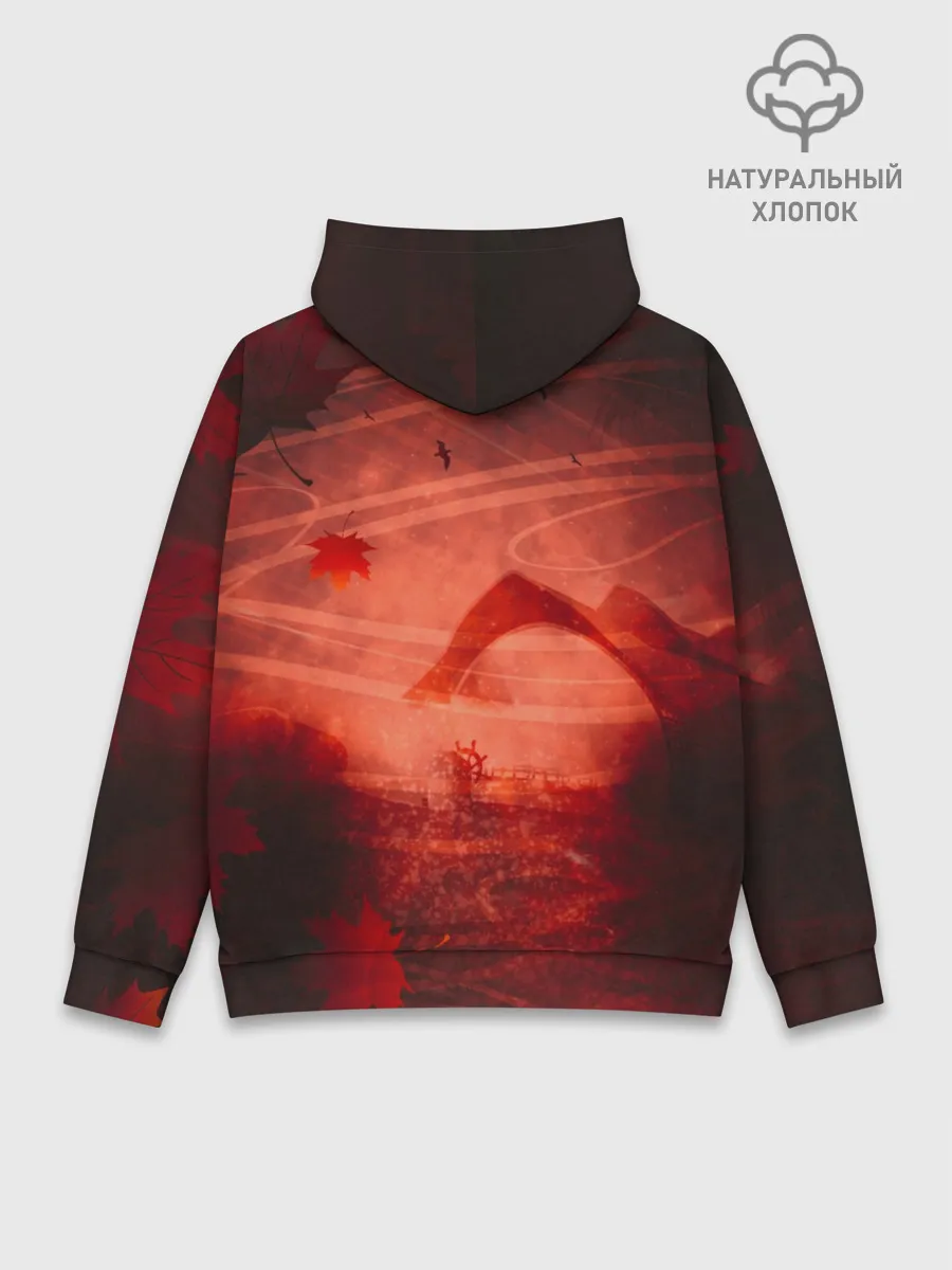 Худи мужской база хлопок / Кадзуха в кленовых листьях