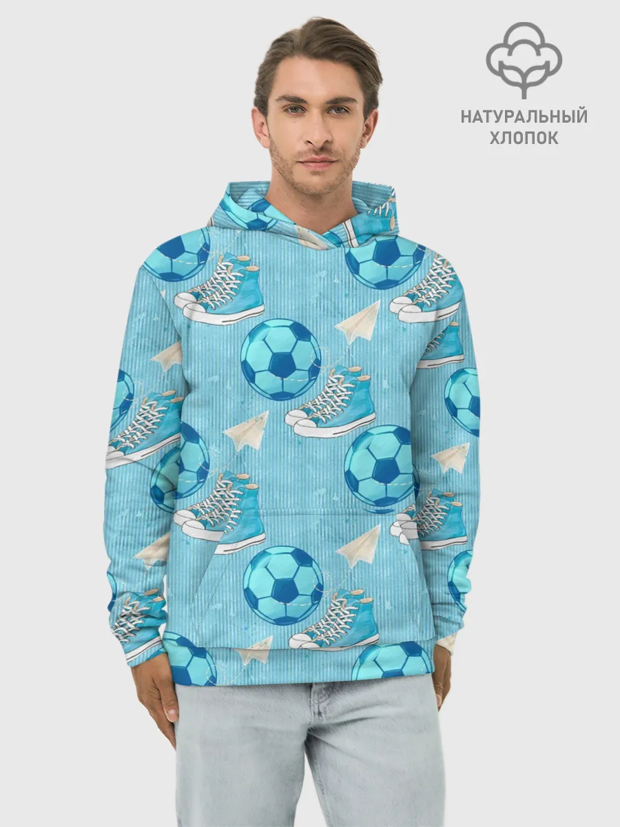 Худи мужской база хлопок / Юный футболист