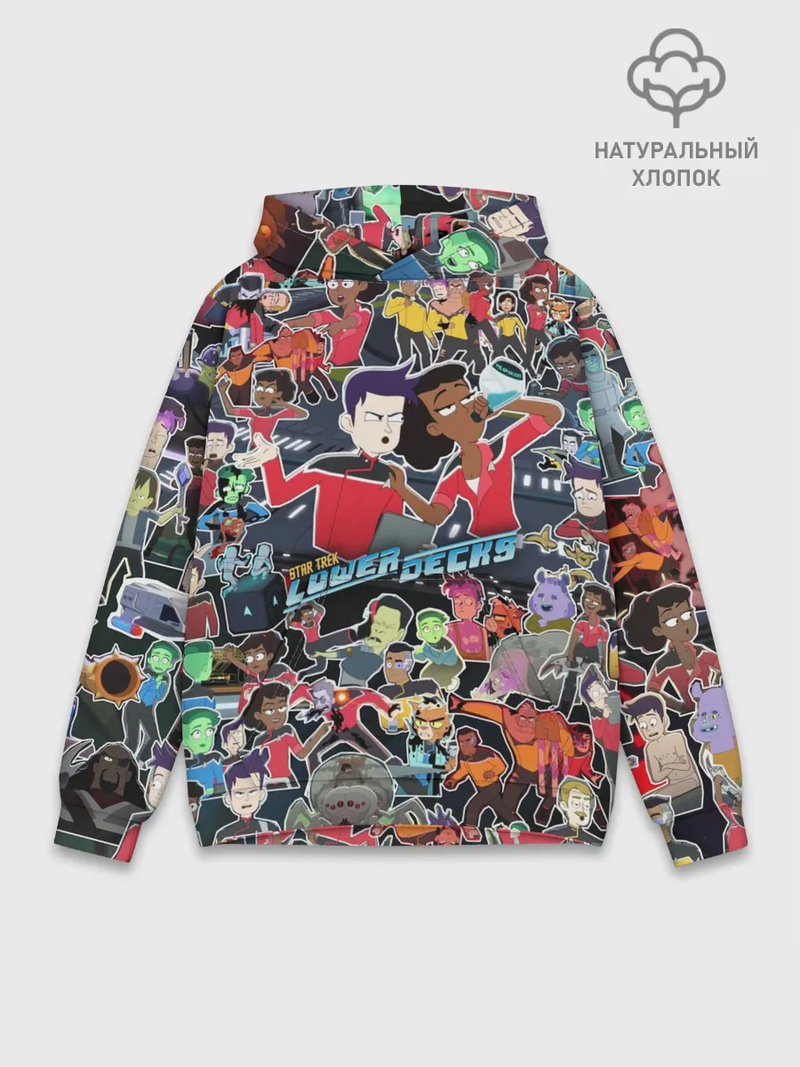 Худи мужской база хлопок / Нижние палубы стикерпак