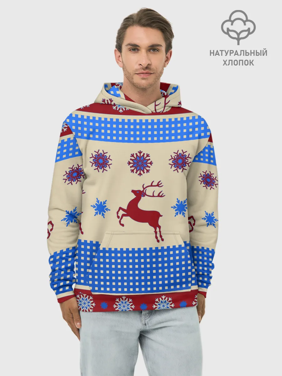 Худи мужской база хлопок / Новогодняя 2022