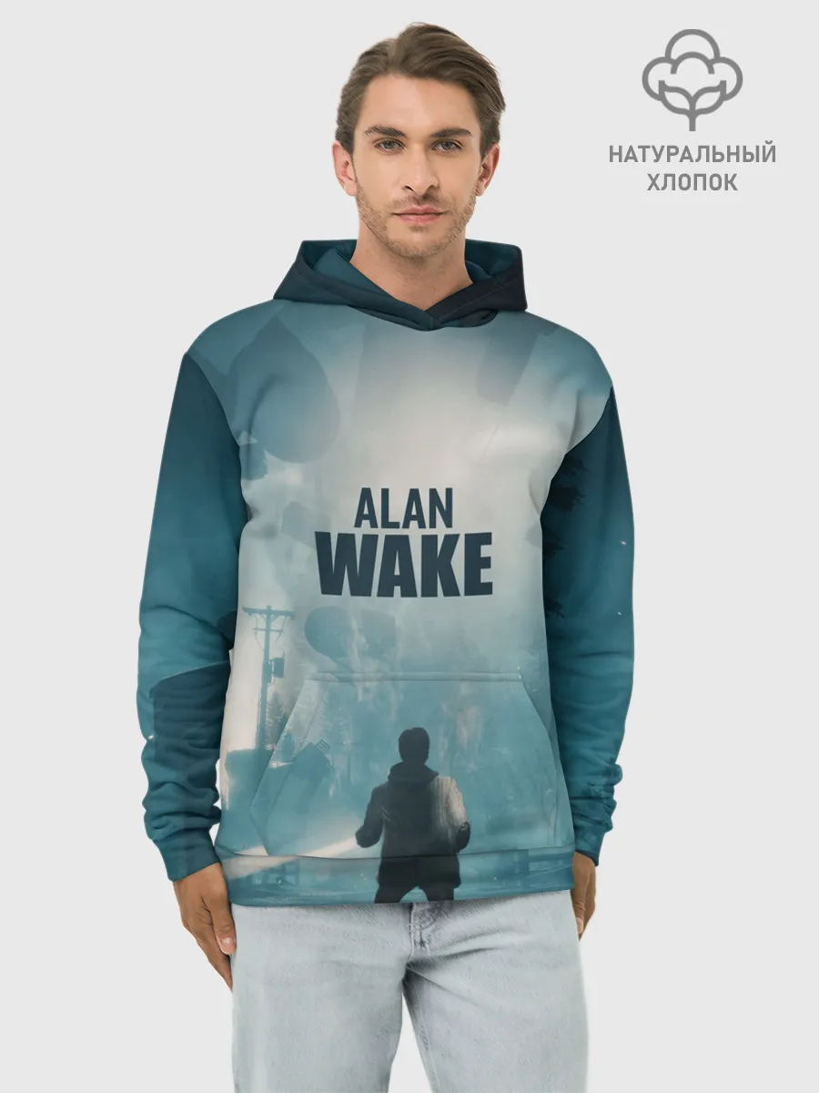 Худи мужской база хлопок / Алан Уэйк арт