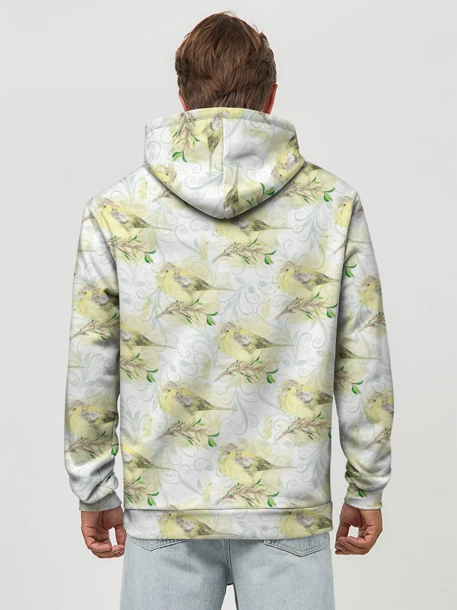 Худи мужской база хлопок / Маленькие птички