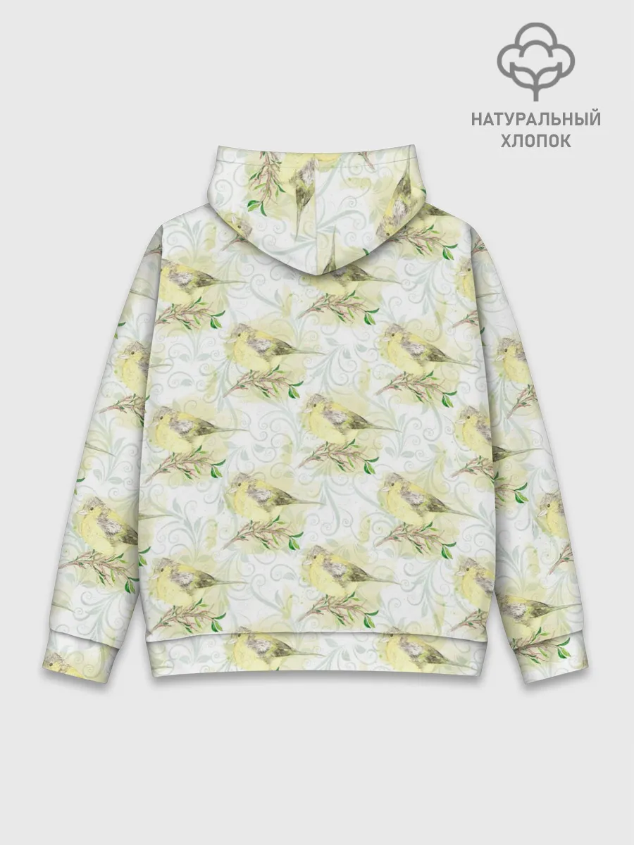 Худи мужской база хлопок / Маленькие птички