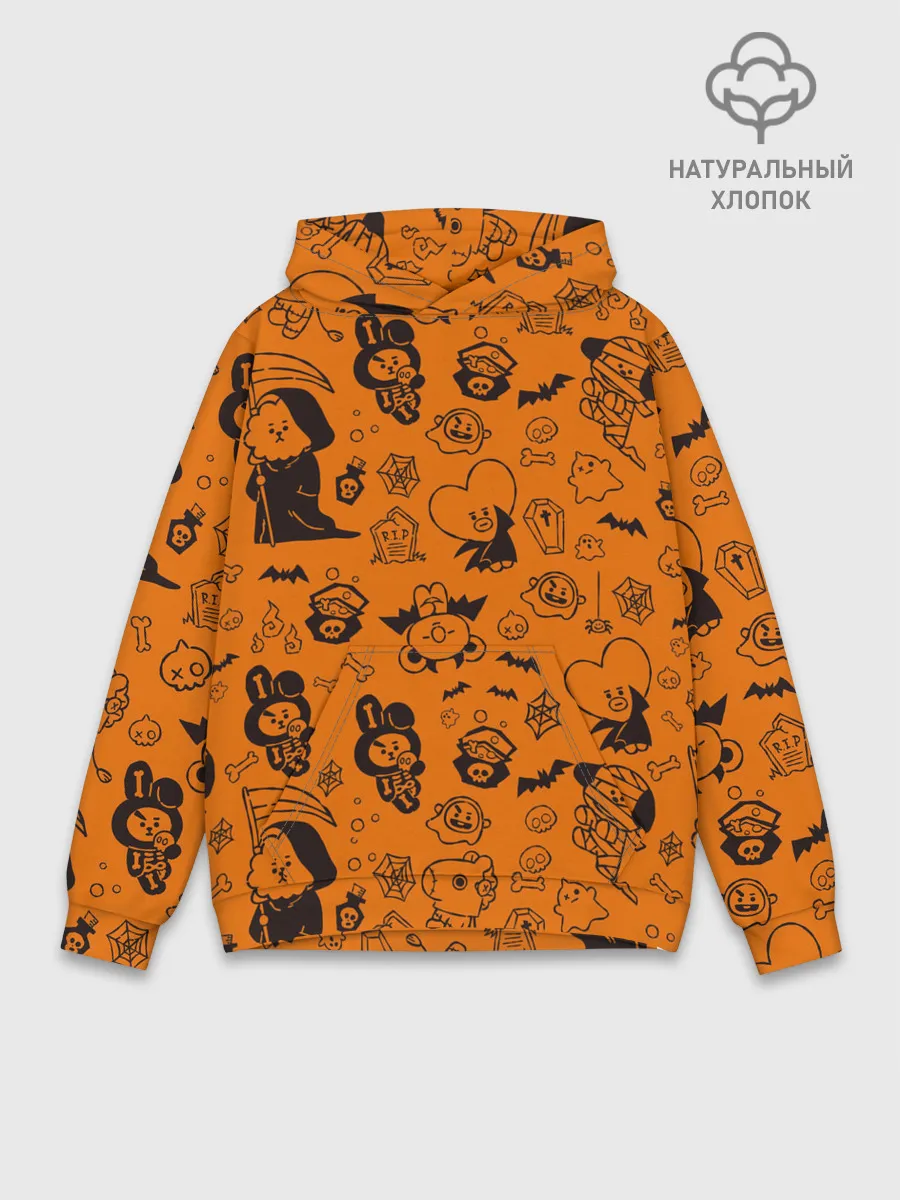 Худи мужской база хлопок / Spooky Halloween BT21 | BTS